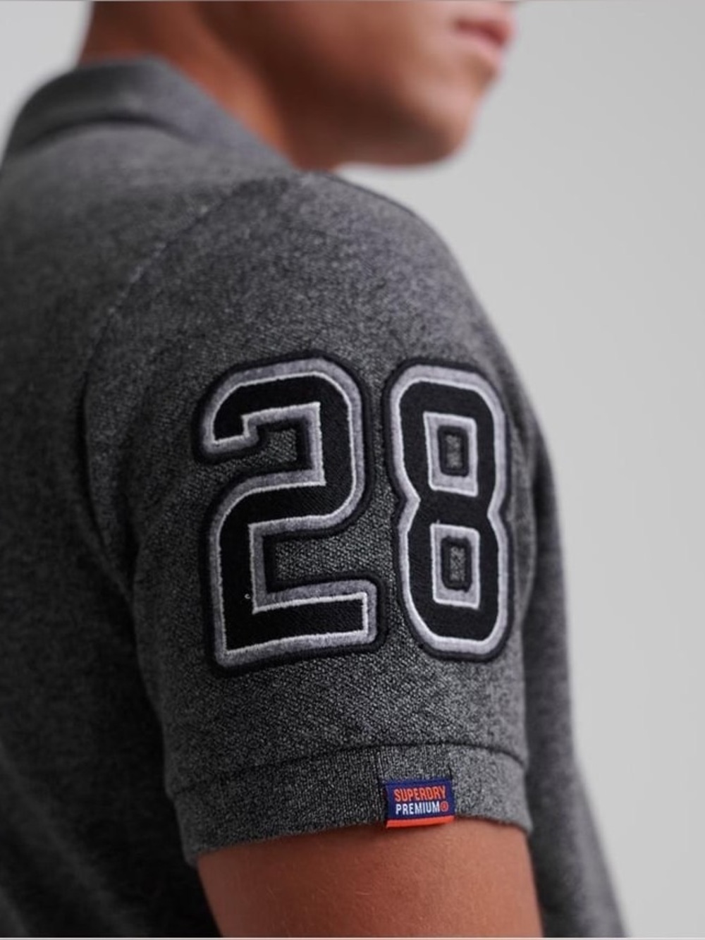 NWT Superdry Men's Charcoal Grey Polo Shirt